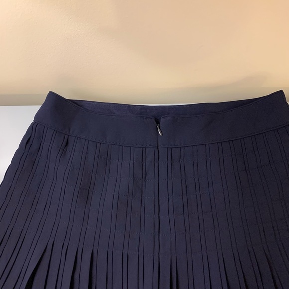 J Crew Navy Pleated Skirt - Picture 2 of 7